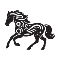 create simple black Horse Silhouette Vector  with white background 