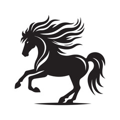 create simple black Horse Silhouette Vector  with white background 