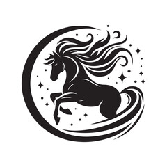 Obraz premium create simple black Horse Silhouette Vector with white background 