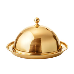 Gold Butter Dish Dome Server Elegant Serving Dish on white background