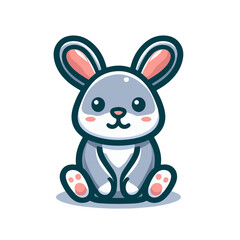 Fototapeta premium flat vector logo of rabbit , cute rabbit vector