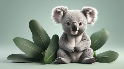 3D illustration of a koala