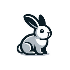 Fototapeta premium flat vector logo of rabbit , cute rabbit vector
