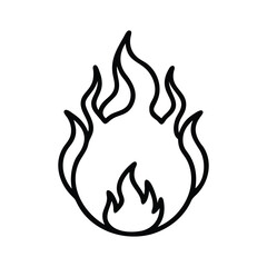 Fire Flames Line Art Vector