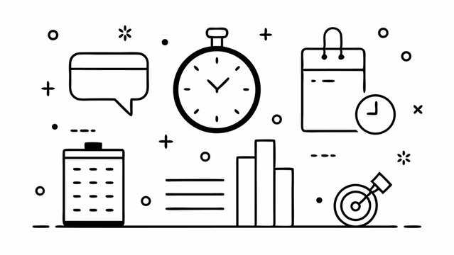 Editable line vector icon set themed on time and calendar featuring event scheduling reminders planning productivity timelines and deadline management concepts