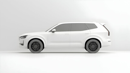 Fototapeta premium White Low-Poly SUV 3D Render