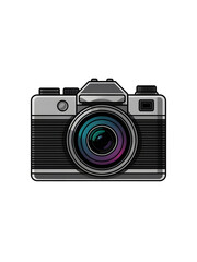Vintage Camera: A classic vintage camera, rendered in a stylish, graphic format. This icon perfectly captures the essence of photography, offering a touch of nostalgia