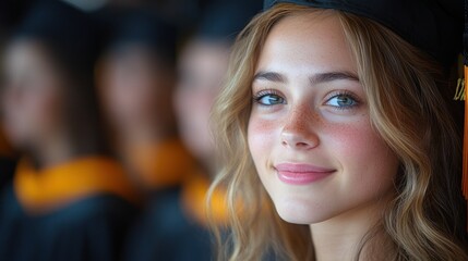 Obraz premium Joyful Graduate Portrait: A Celebration of Academic Achievement