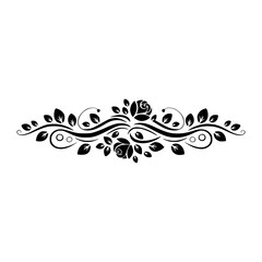 Fototapeta premium Elegant Floral Ornament with Roses and Leaves
