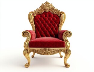 Ornate red velvet throne chair (1)