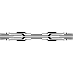 Minimalist Tech Abstract: Circuit Board Elements on White Background