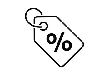 Percentage Tag Discount Icon Design Vector Illustration