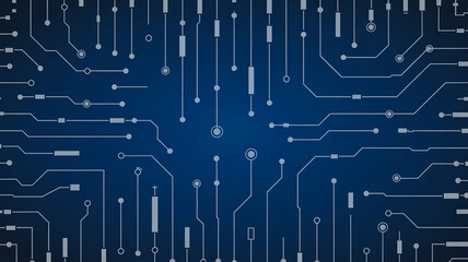 Blue Circuit Board Technology Pattern with Connection Lines