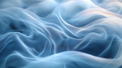 Fototapeta premium Abstract Blue Fabric Drape: Serene Texture and Flowing Elegance