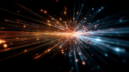 Fototapeta premium Dynamic Burst of Information Flow in Motion Blur