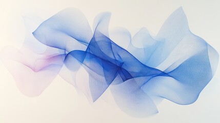 Abstract Blue and Pink Wave Digital Art