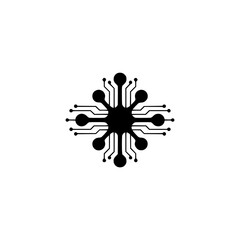 Abstract Circuit Board Design on White Background - Tech Icon