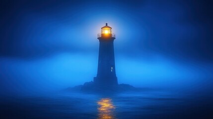 Lighthouse at Night: A Beacon of Hope in the Mist