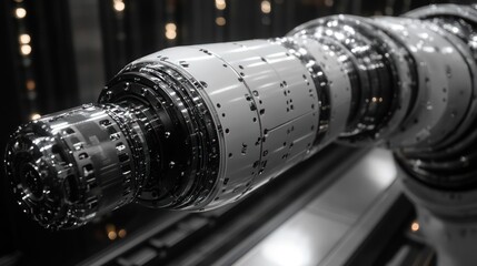 Futuristic Machine: Sleek Metallic Design