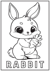 Cute Little Rabbit Coloring Page for Kids