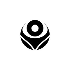 Abstract Black and White Orb Logo Design