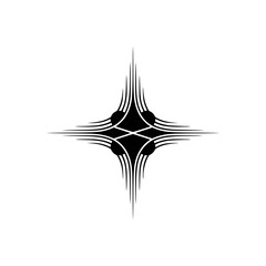 Abstract Starburst Design, Minimalist Black & White Graphic Element