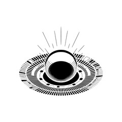 Abstract Geometric Sphere and Orbit Illustration