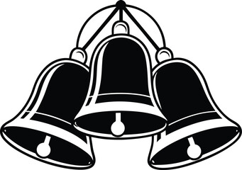 bell with red ribbon, symbol, isolated, traditional, design, season