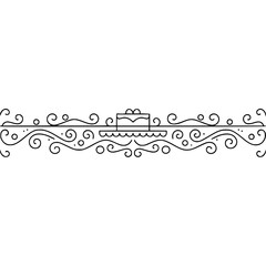 Elegant Cake Celebration Border - Minimalist Line Art Design