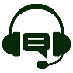 Customer Support Icon Headset or Chat Bubble Vector Illustration Design for Ecommerce Platform