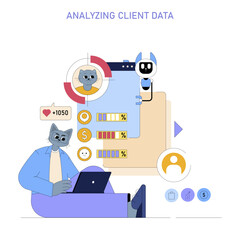 Business Processes. Flat Vector Illustration