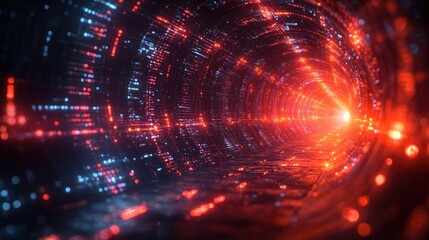 Fototapeta premium Digital Tunnel: A Journey Through Cyberspace