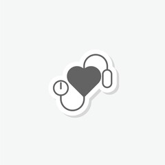 Blood pressure icon sticker isolated on gray background