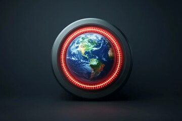 Fototapeta premium Earth Inside Glowing Tech Portal