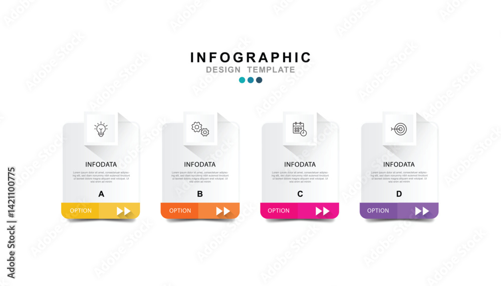 Fototapete vector infographic label design template with icons and 4 options or steps. for your business data. 