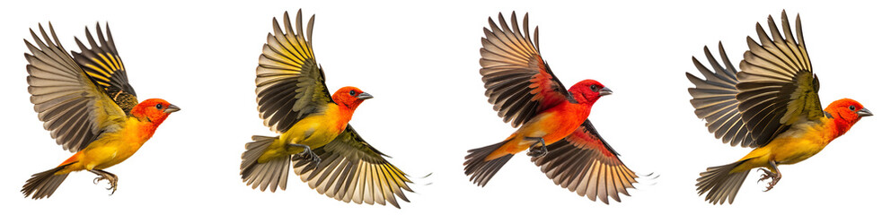 Fototapeta premium Colorful and Monochrome Bird PNG file on transparent background