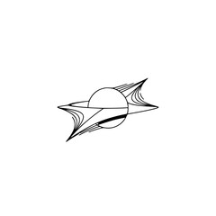 Obraz premium Abstract Celestial Body Design: Minimalist Line Art on White