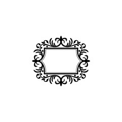 Elegant Ornamental Frame - Vector Silhouette on White Background