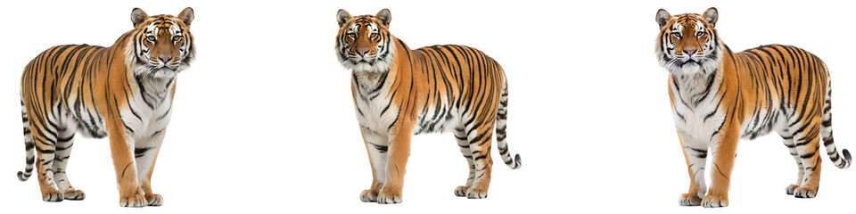Sat of tiger animal PNG file on transparent background