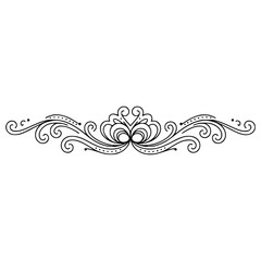 Elegant Black Floral Border Design on White Background