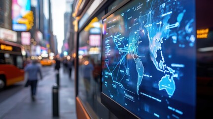 Global Network Visualization on City Street Display