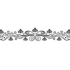 Elegant Ornamental Border, Floral Vector Design, Minimalist Style