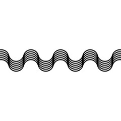 Minimalist Wavy Black Lines on White Background - Geometric Pattern