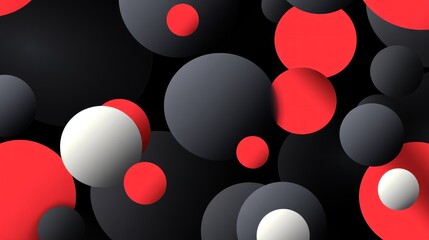 Abstract colorful geometric sphere shapes floating against a dark background