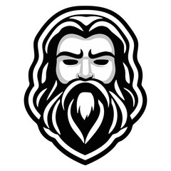 Obraz premium Zeus face vector icon