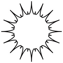 シンプルな白黒の吹き出し　ギザギザした形02
