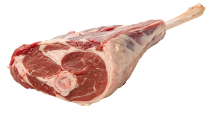 A raw whole lamb leg, only meat 
