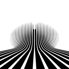Black & White Abstract Wave Lines, Geometric Design © MatandSterre