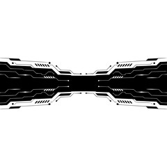 Futuristic Tech Circuit Board Design, Black & White, Modern Background