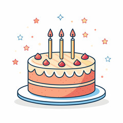 Design a bold, vector birthday background with a 2D style.  Include vibrant colors and geometric shapes.